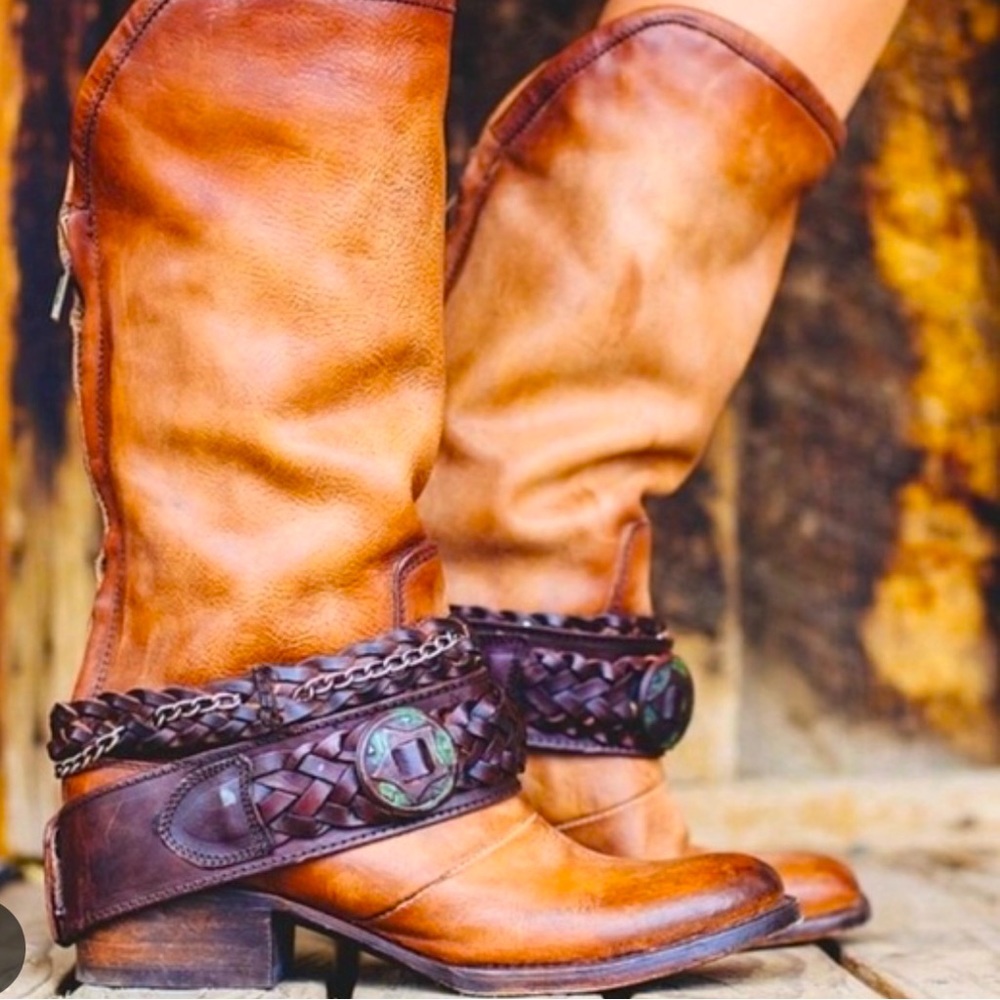 Freebird by Steven Breck Boot size 8 brown cognac